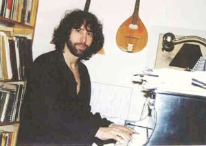 Composing at home on Steinway grand, Cortlandt Manor, NY early 2000's