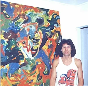 With his painting, Existential Realization, Cortlandt Manor, NY 1990's