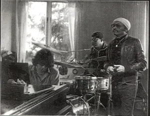 Jamming with Sonny Murray on drums and Jimmy Lyons (not pictured), with Cecil Taylor looking over his shoulder, Woodstock, NY 1980