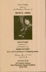 Advertisement for concert at Spaces, Cleveland, Ohio, 1981